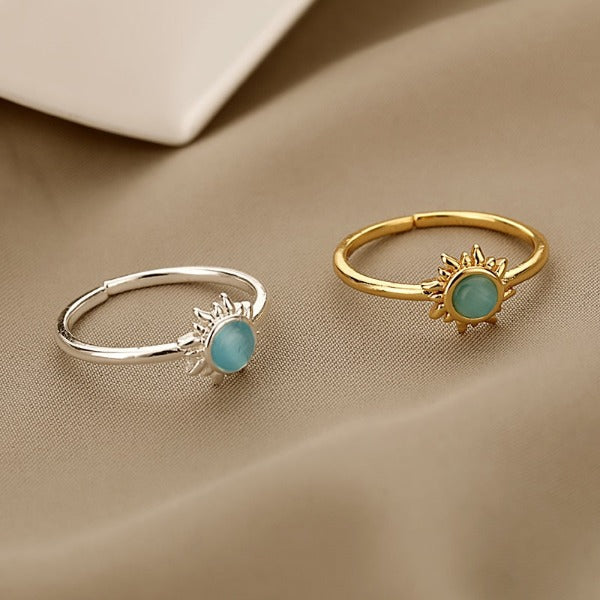 Sun Ring Women Opal Celestial Band