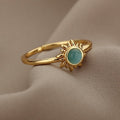 Sun Ring Women Opal Celestial Band