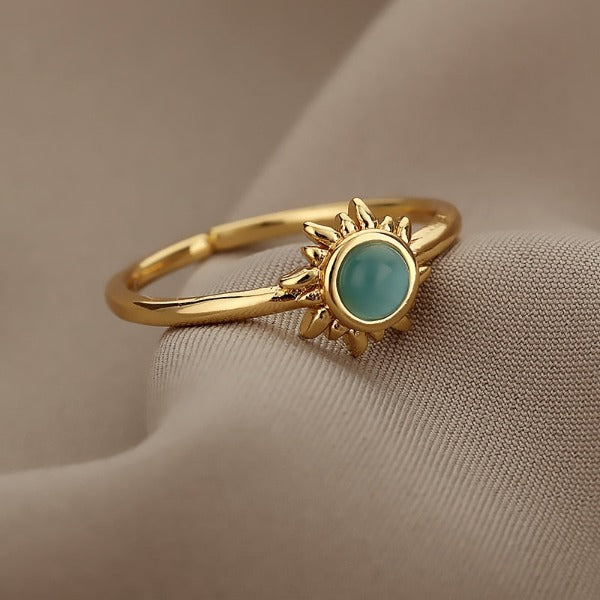 Sun Ring Women Opal Celestial Band