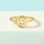 Geometric Spiral Gold Ring