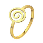 Geometric Spiral Gold Ring