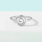 Geometric Spiral Silver Ring