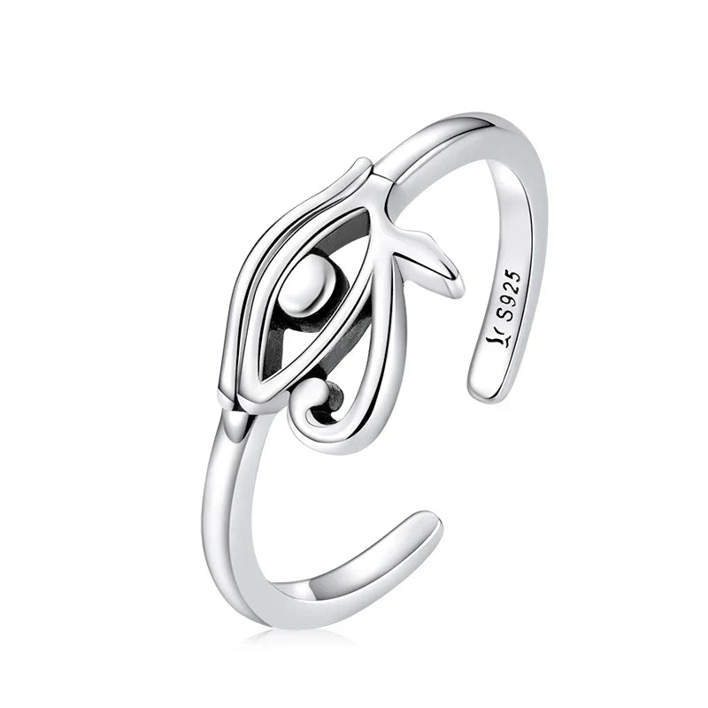 Egyptian Style Horus Eye Ring silver