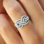 Interlaced Infinity Symbol Ring for Women with Cubic Zirconia