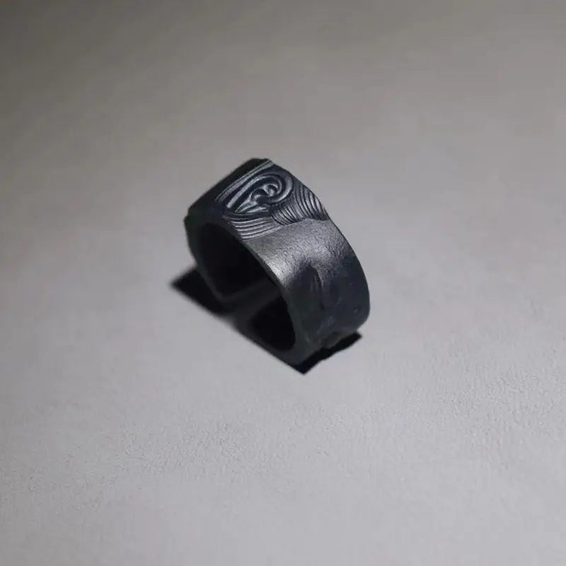 Black Buddha Head Ring