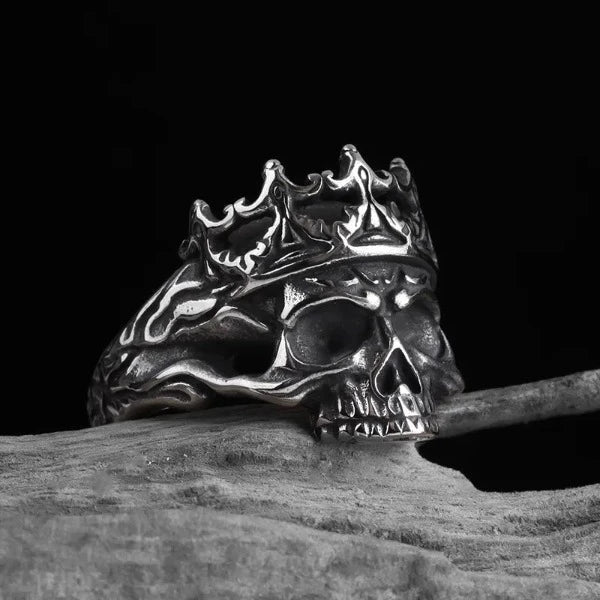 Skull Ring Steel with crown