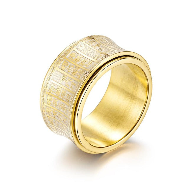 Gold Tibetan Mantra Ring
