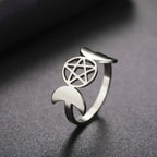 Fine Triple Moon Ring Witchcraft Wiccan Women silver A