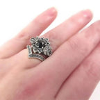 Triple Moon Witchcraft Wiccan Women’s Ring black