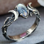 Triple Moon Sorcery Ring for Women Wiccan Stone