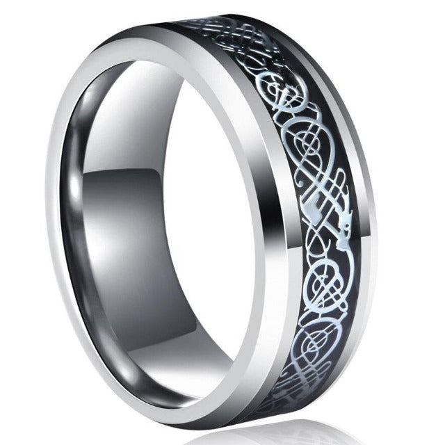 Viking Jarl ring in silver and black