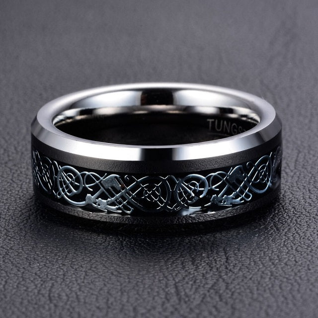Viking Jarl ring in silver and black