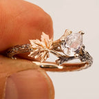 Vintage Ring with Autumn Leaf