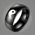 Yin Yang Black Color Ring 