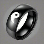 Yin Yang Black Color Ring 