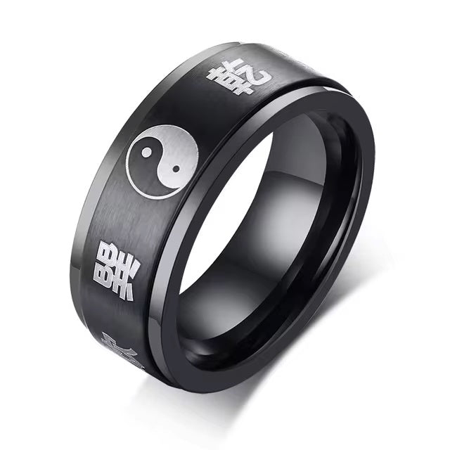 Yin Yang Ring Black