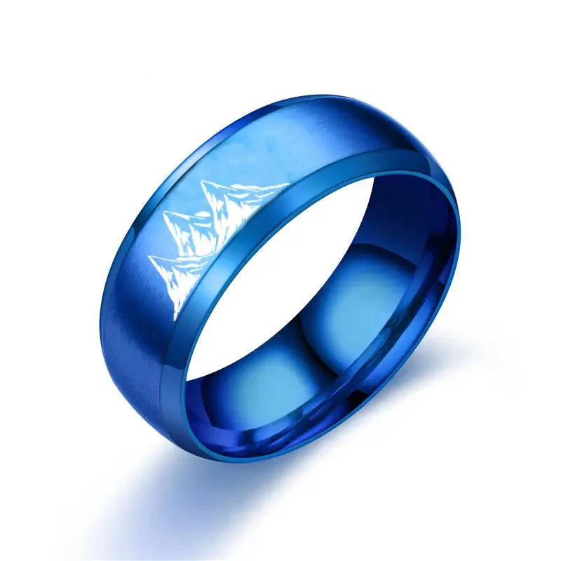 Colored Rings with blue mountains
