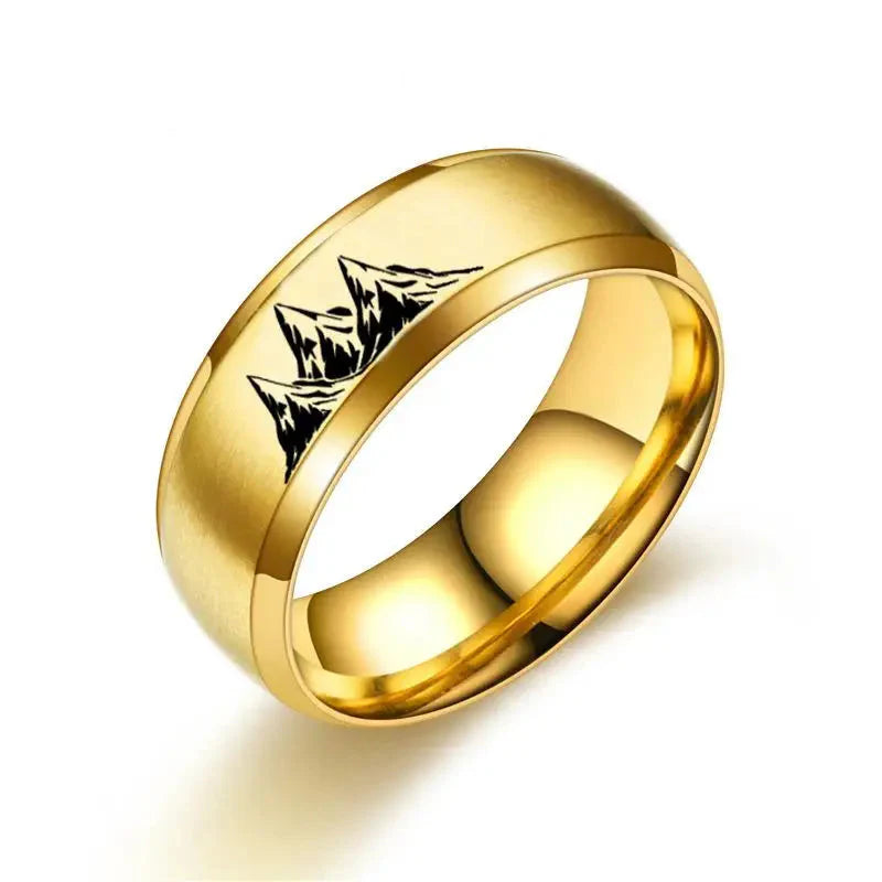 Colored Rings with gold mountains