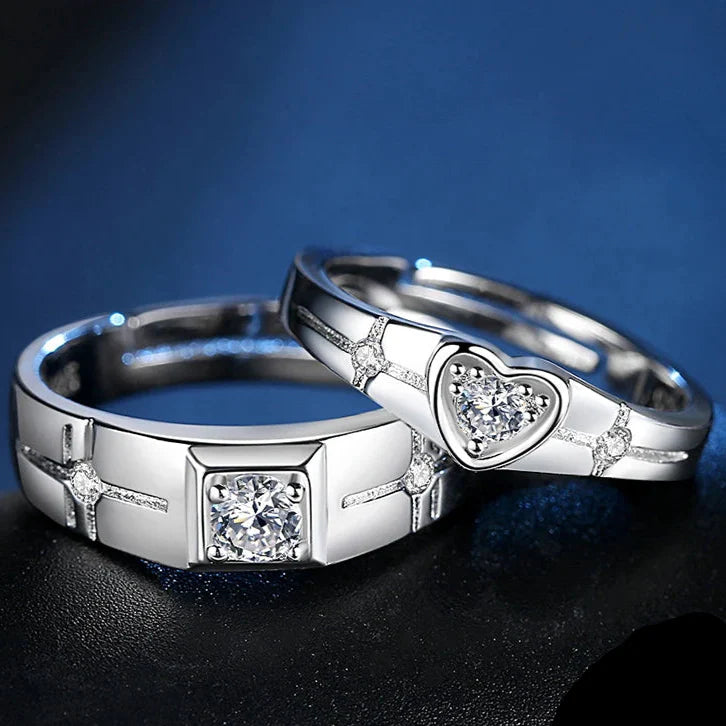 Couple Rings Crystal Zircon Ring men