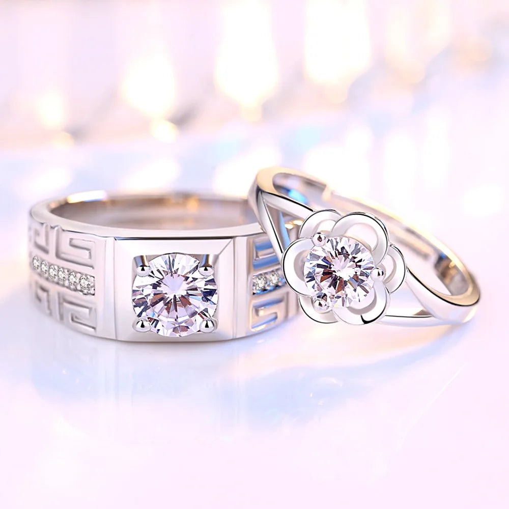 Couple Rings Flower Ring