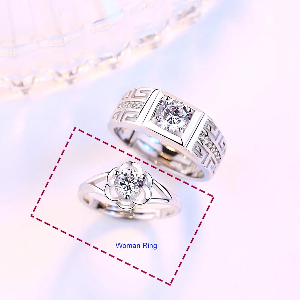 Couple Rings Flower Ring Women