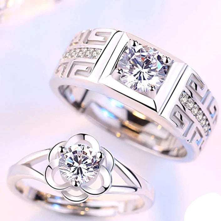 Couple Rings Flower Ring Women