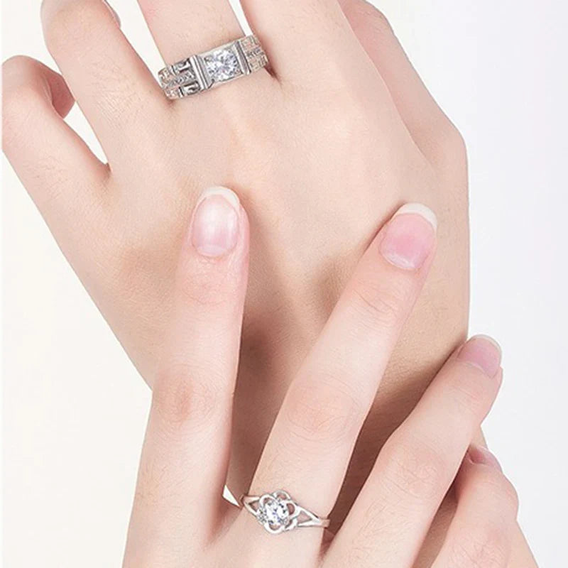 Couple Rings Flower Ring Men