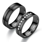 Couples Rings Love Black Band