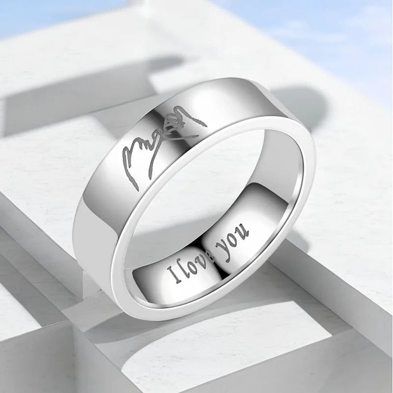 Couple Rings Love Band Silver or Black silver silver