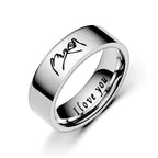 Couple Rings Love Band Silver or Black silver