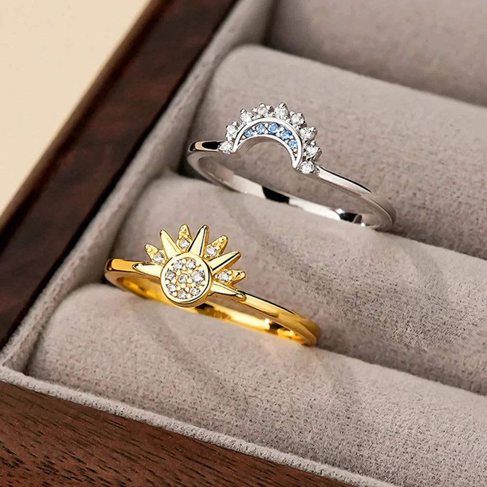Couples' Rings Zircon Sun Ring sun and moon