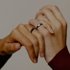 Couple Rings Heart Romantic Ring and Black Zircon