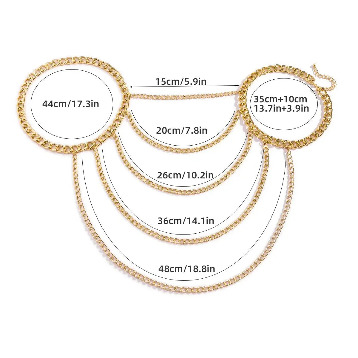 Women’s Shoulder Jewelry Chain - Collarbone & Shoulder Gold