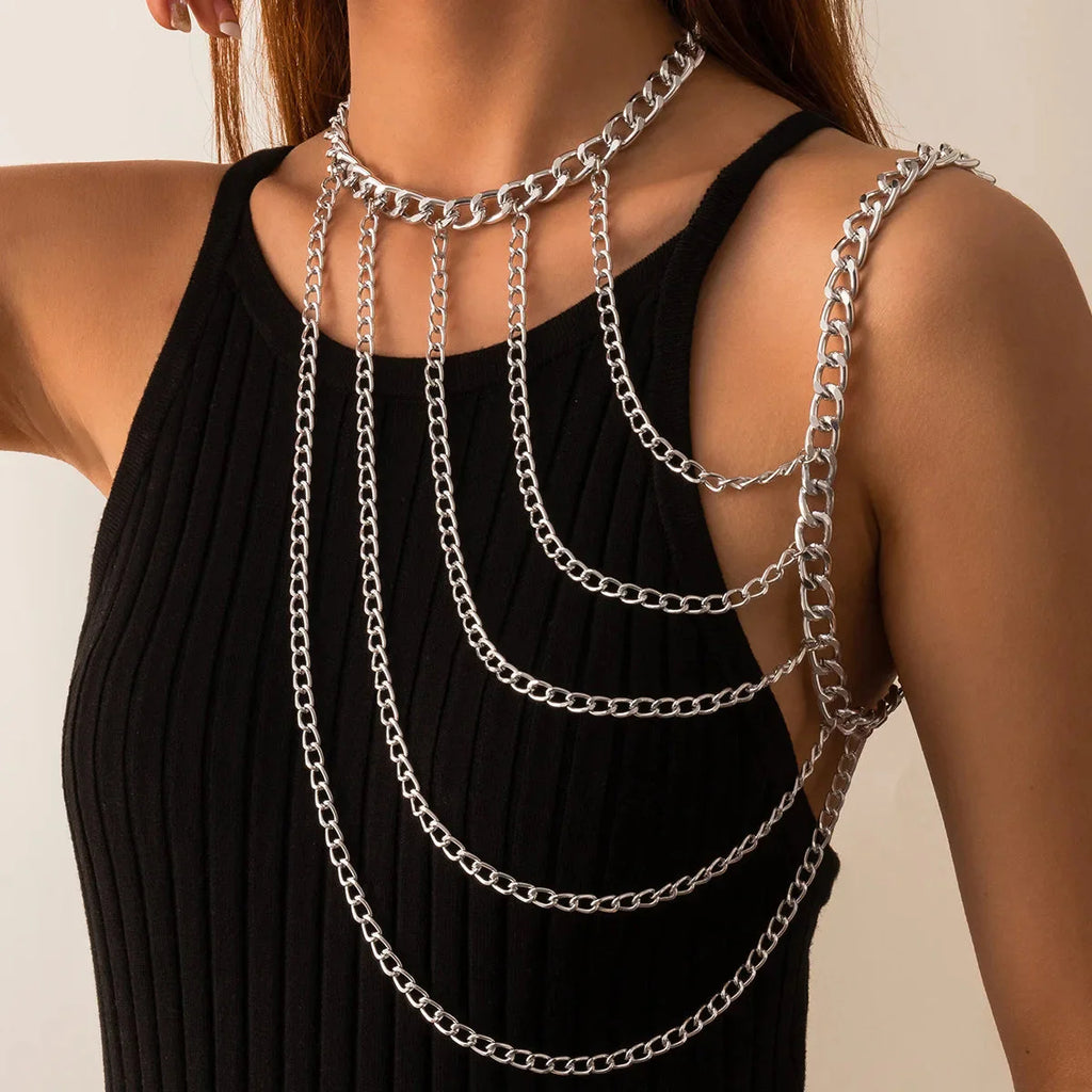 Women’s Shoulder Jewelry Chain - Collarbone & Shoulder Silver