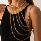 Women’s Shoulder Jewelry Chain - Collarbone & Shoulder Gold