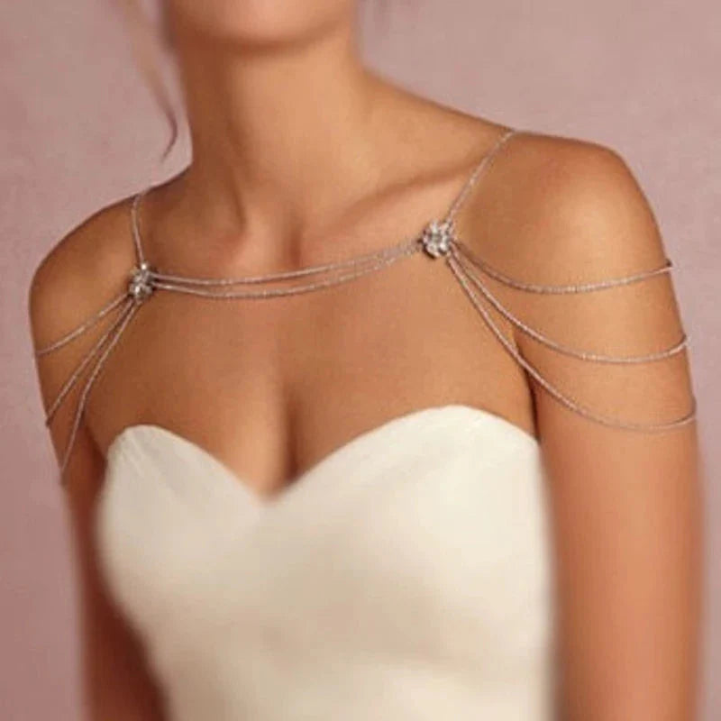 Women’s Shoulder Jewelry - Silver Collarbone & Shoulder Chain