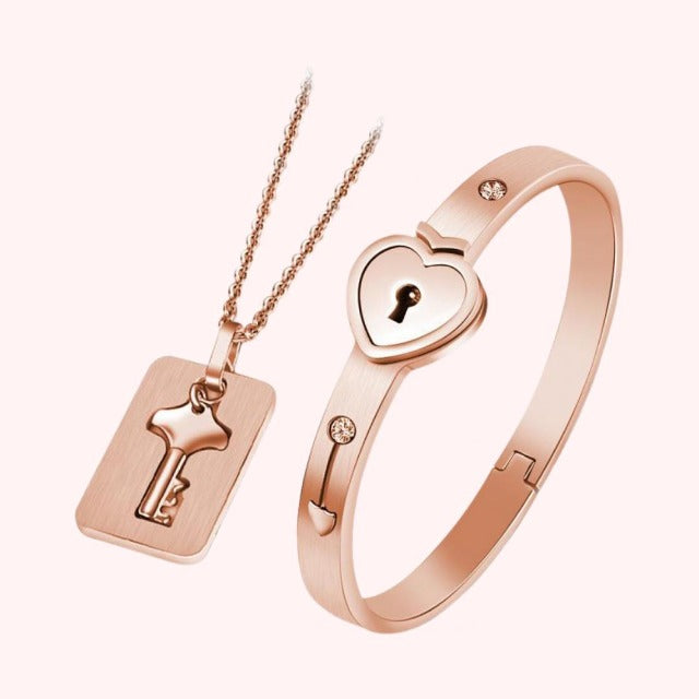 Rose gold Duo Couple Jewelry