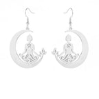 Buddhism Meditation Silver Earring
