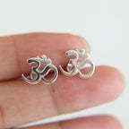 Buddhist Om Earring silver