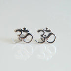 Buddhist Om Earring silver