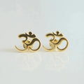 Buddhist Om Earring gold