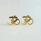 Buddhist Om Earring gold
