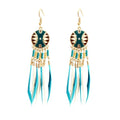 African Ethnic Earrings light blue