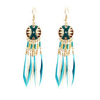 African Ethnic Earrings light blue