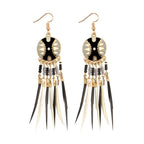 African Ethnic Earrings black