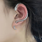 Long Snake Drop Earring silver
