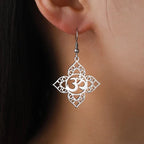Buddhist Om Earring silver
