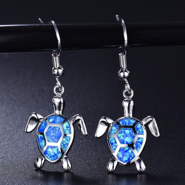 Blue Turtle Earring
