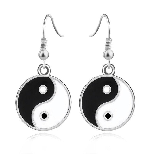 Yin Yang Silver Earring