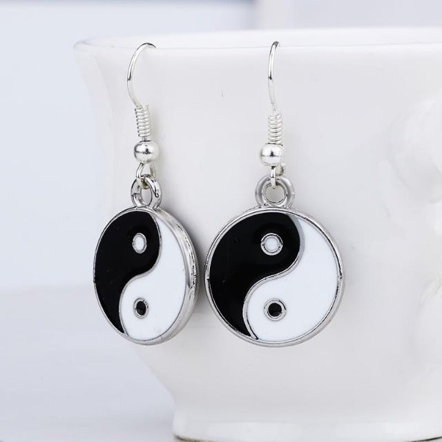 Yin Yang Silver Earring